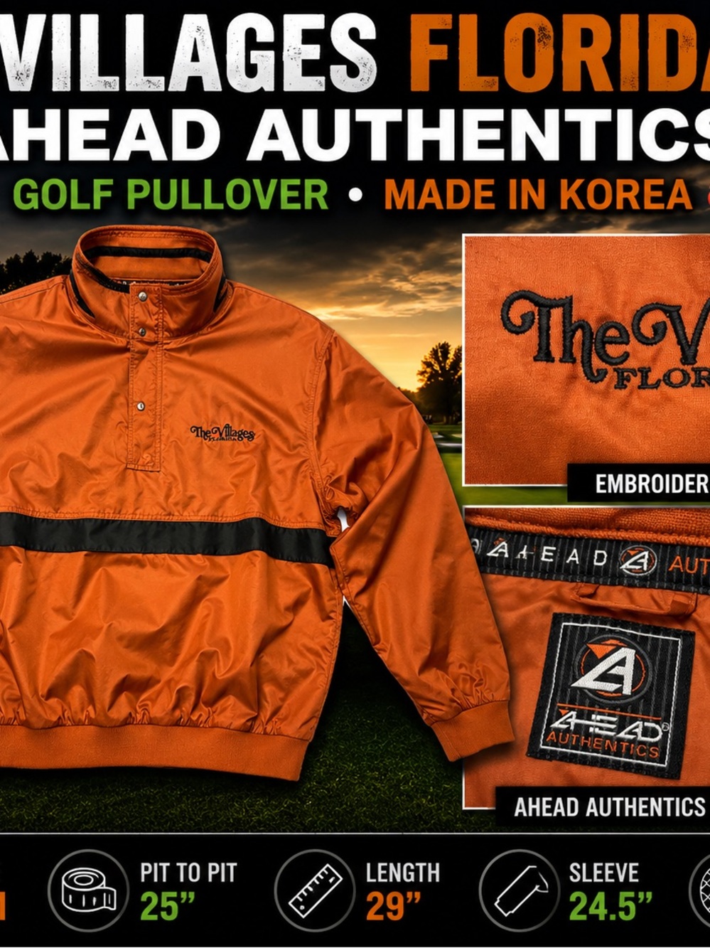 Head Orange Pullover Jacket with Black Stripe